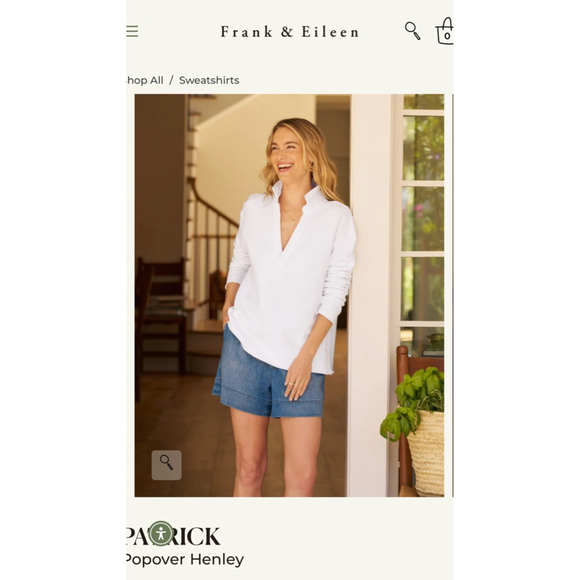 Frank & Eileen Tops - New Frank & Eileen Patrick Triple Fleece Popover Henley Sweatshirt White Size L